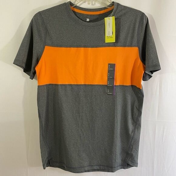 All in Motion Boys Short Sleeve Color Block Moisture Wicking Crew Neck Tee - Picture 1 of 4